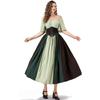 Cosplay European and American retro dress contrasting color splicing Feifei sleeves lace waist princess dress one-word shoulder dress skirt tutu skirt