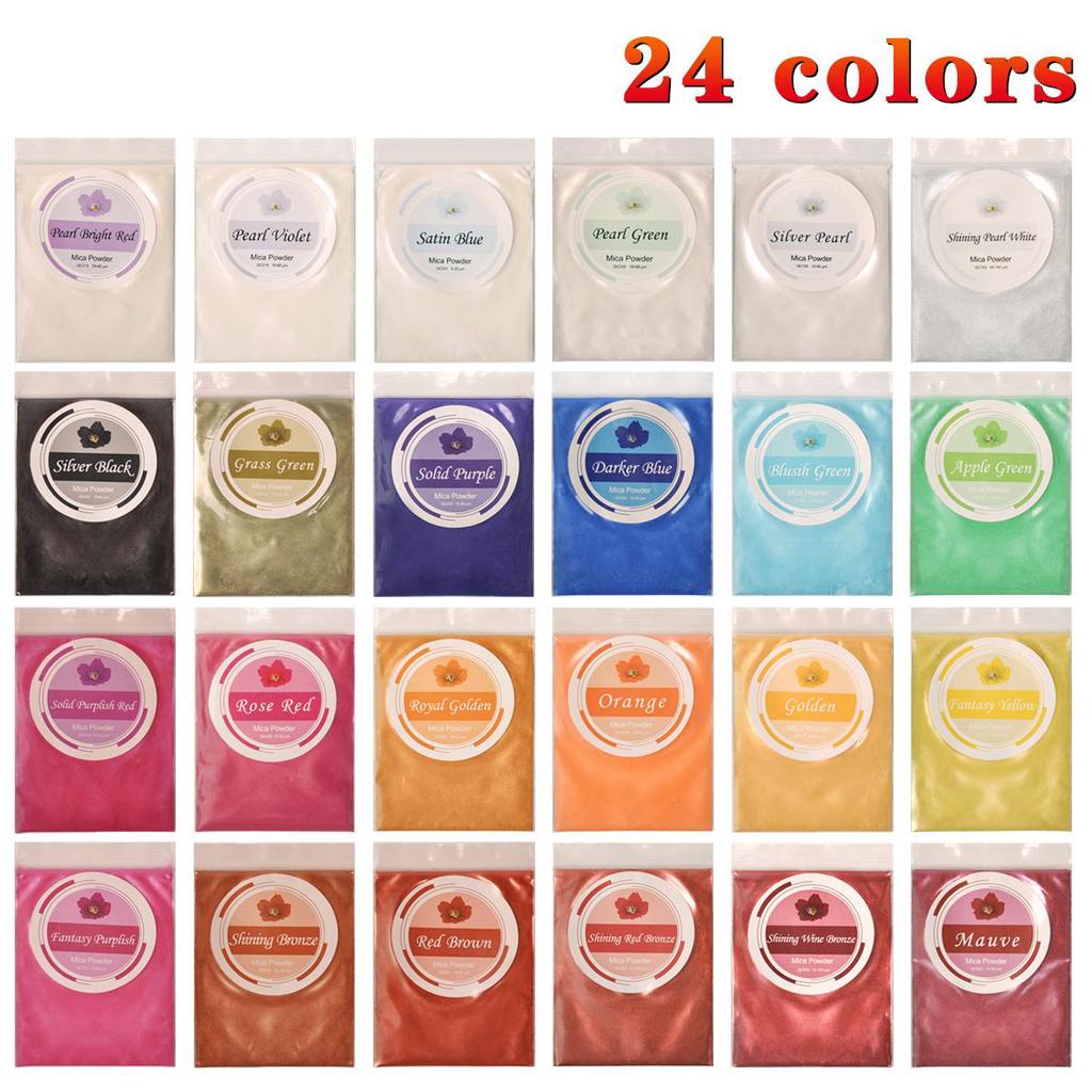 Buy Epoxy Resin Pigment, 24 Colors Mica Powder Resin Dye, Natural