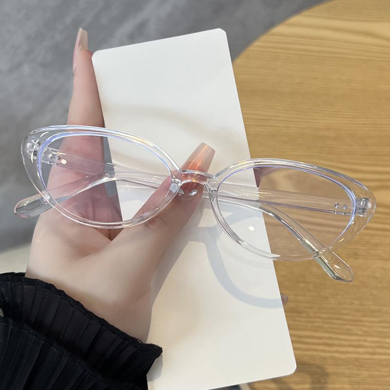 Small Framed Versatile Anti-Blue Light Glasses Fashionable Cat-Eye Unisex Daily Commuting Clear Lens Optical Eyeglasses