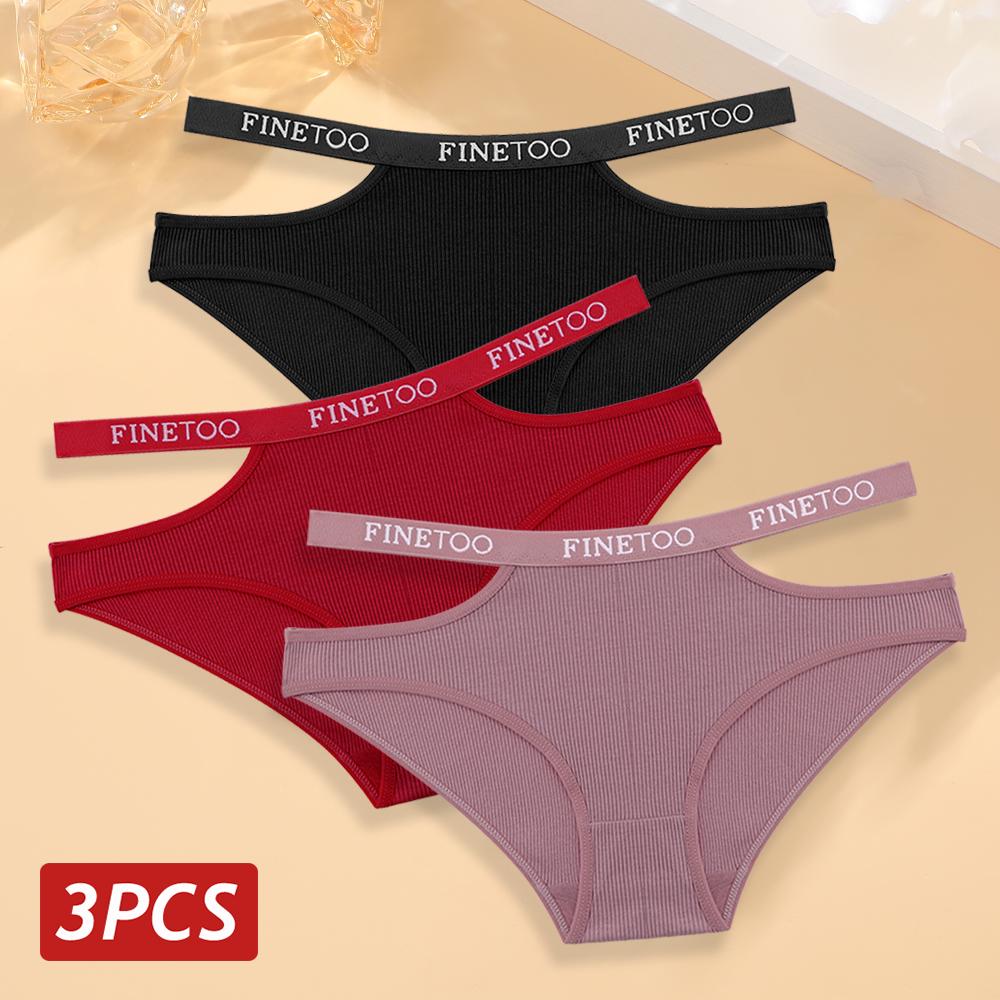 

FINETOO 3 шт./компл. женские хлопковые трусы полые сексуальные трусики с высокой эластичной резинкой хлопковые мягкие трусы женские удобные трусы L&3pcs