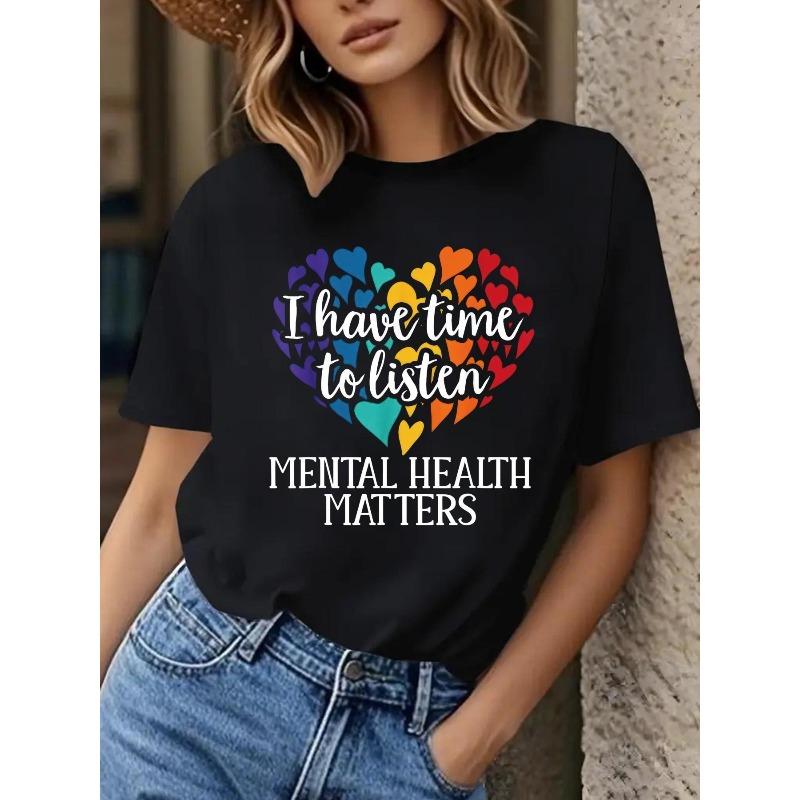 

Awareness T-Shirt - Breathable Comfort Fit Short Sleeve Crew Neck Top, Casual Suitable for All Seasons, Casual Attire & Sessions, Machine Washable S чёрный