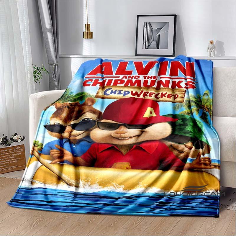 La manta de franela de la caricatura Alvin y las Ardillas es suave y cálida, adecuada para dormitorios, salas de estar, mesitas de noche, viajes
