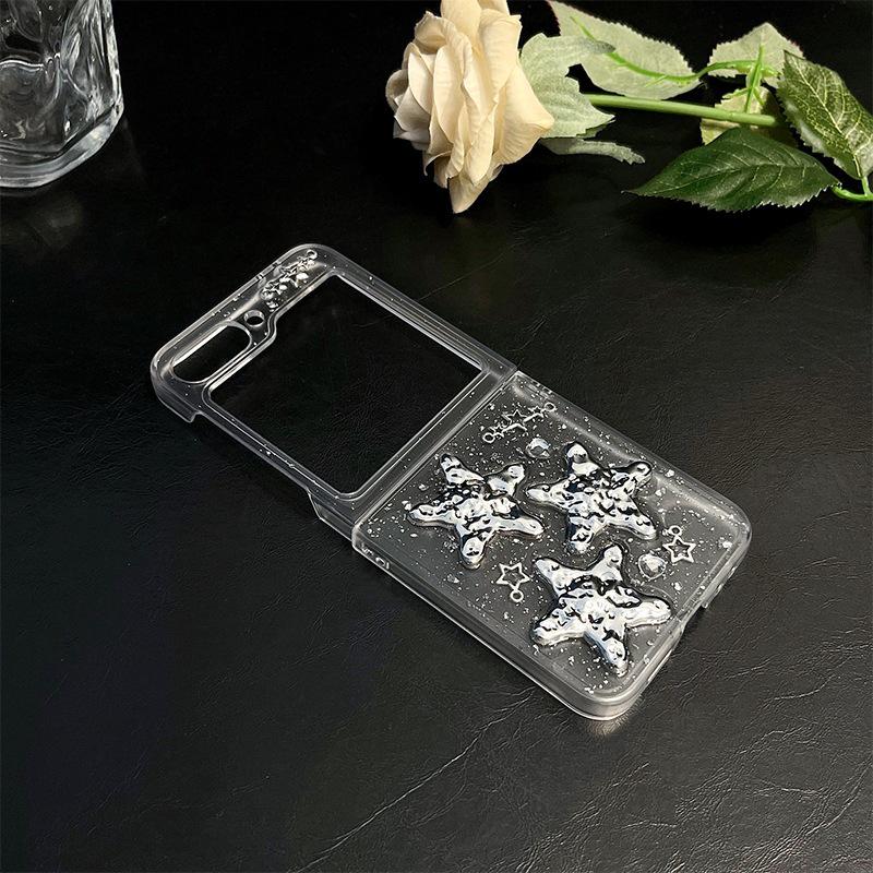 Samsung Z Flip8/7 Glitter Star Transparent Phone Case - New Style for Women