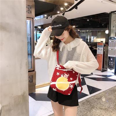 Lovely Girl Canvas Bag Lady Korean Version Slanting
