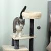 Cat Scratching Tree 92 cm Tall with House, Bed, Sisal Posts and Ball, Cream White