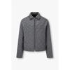 Men Quilted Stitch Detail Zip Up Jacket A516110004