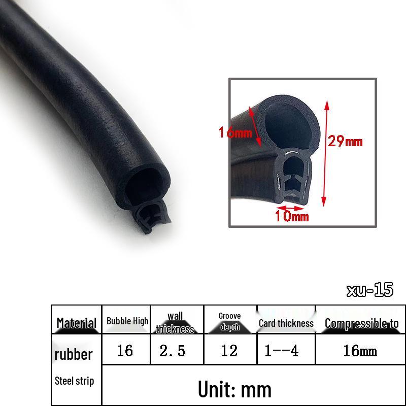 High-Temperature Resistant U-Shaped Rubber Sealing Strip for Dustproofing Electrical Cabinets and Car Doors