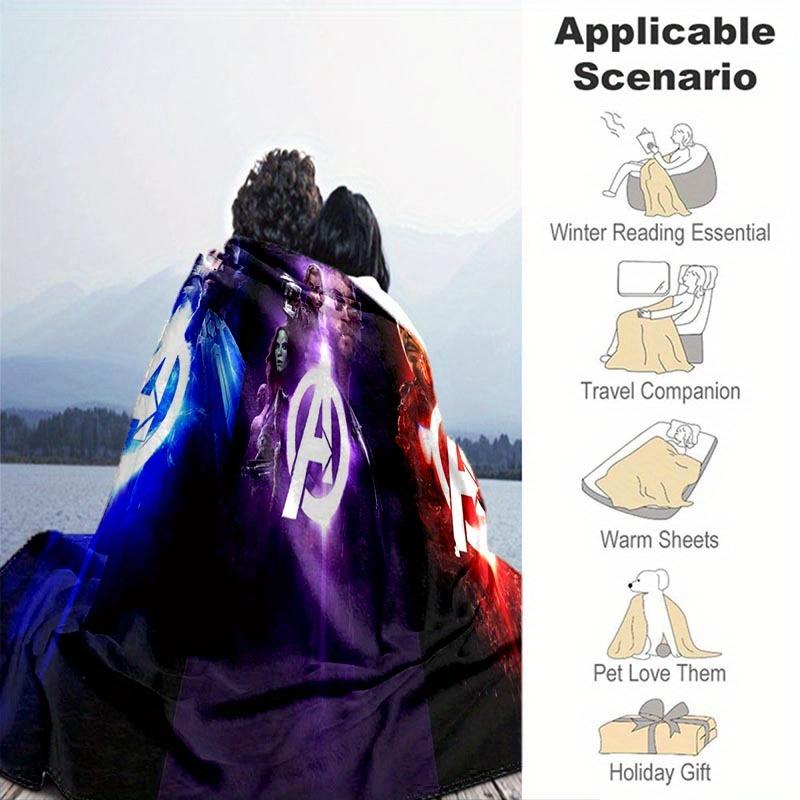 1pc Avengers Printing Blanket - Soft, All-Season Throw for Living Room, Bedroom,Personalized Gift with Adorable Cartoon Design