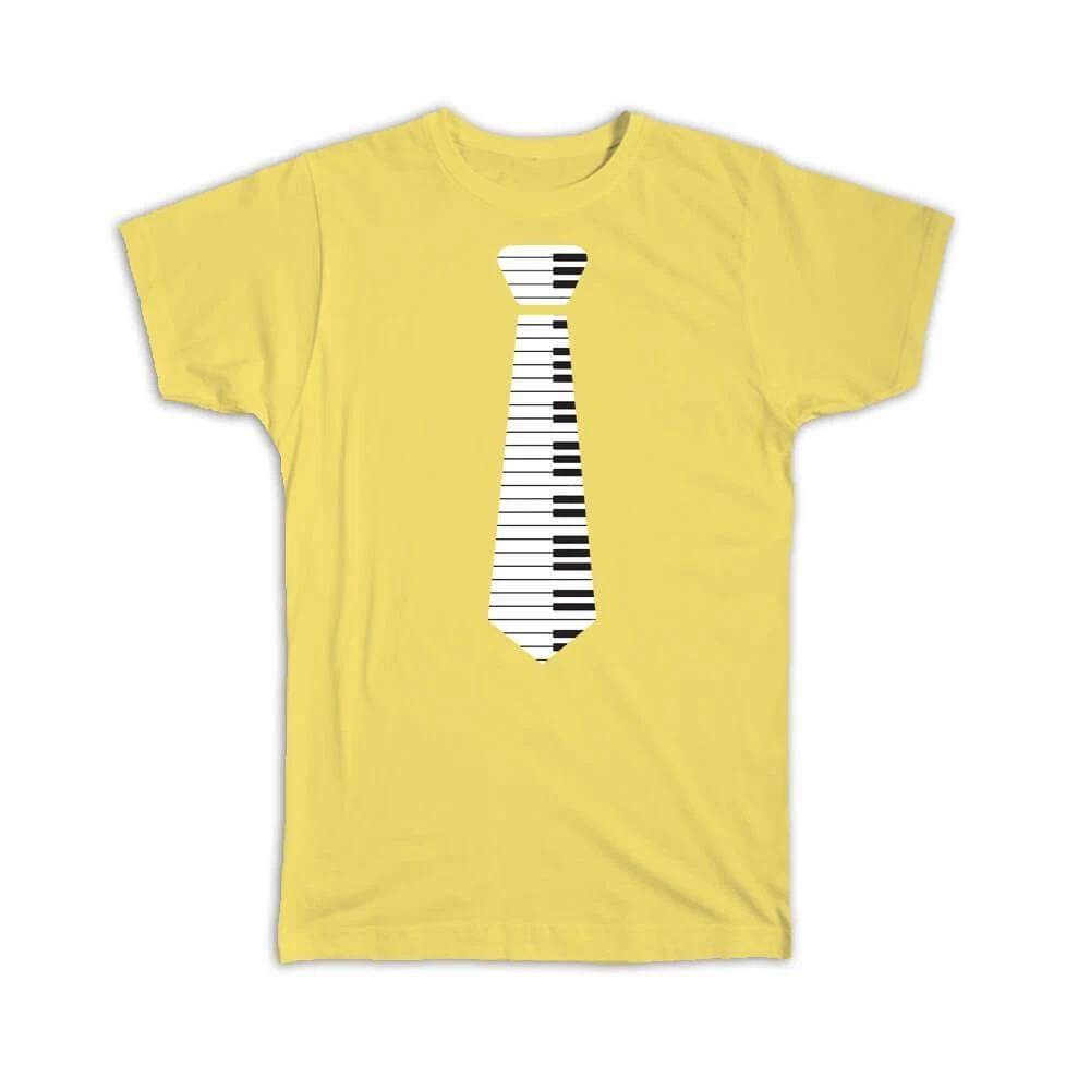 

Gift T-Shirt : Keyboard Printed Tie Musician Card Poster Father Friend Abstract L