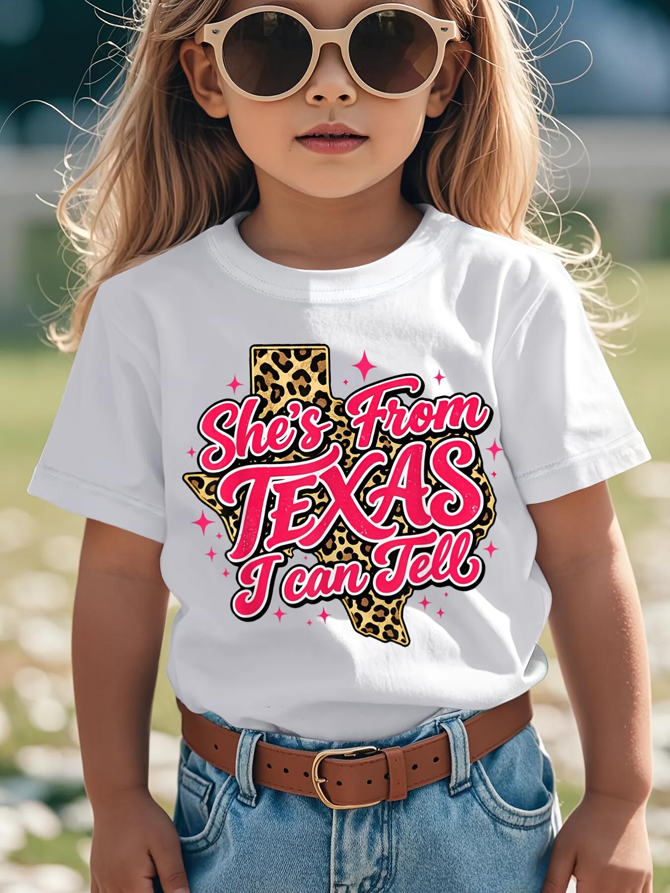 European sizes She s from Texas I Can Tell Retro Vintage Texas (1) Funny Awesome Graphic Kid T-Shirt Casual Kid T Shirts Streetwear Tops Tees for Kid 110 белый