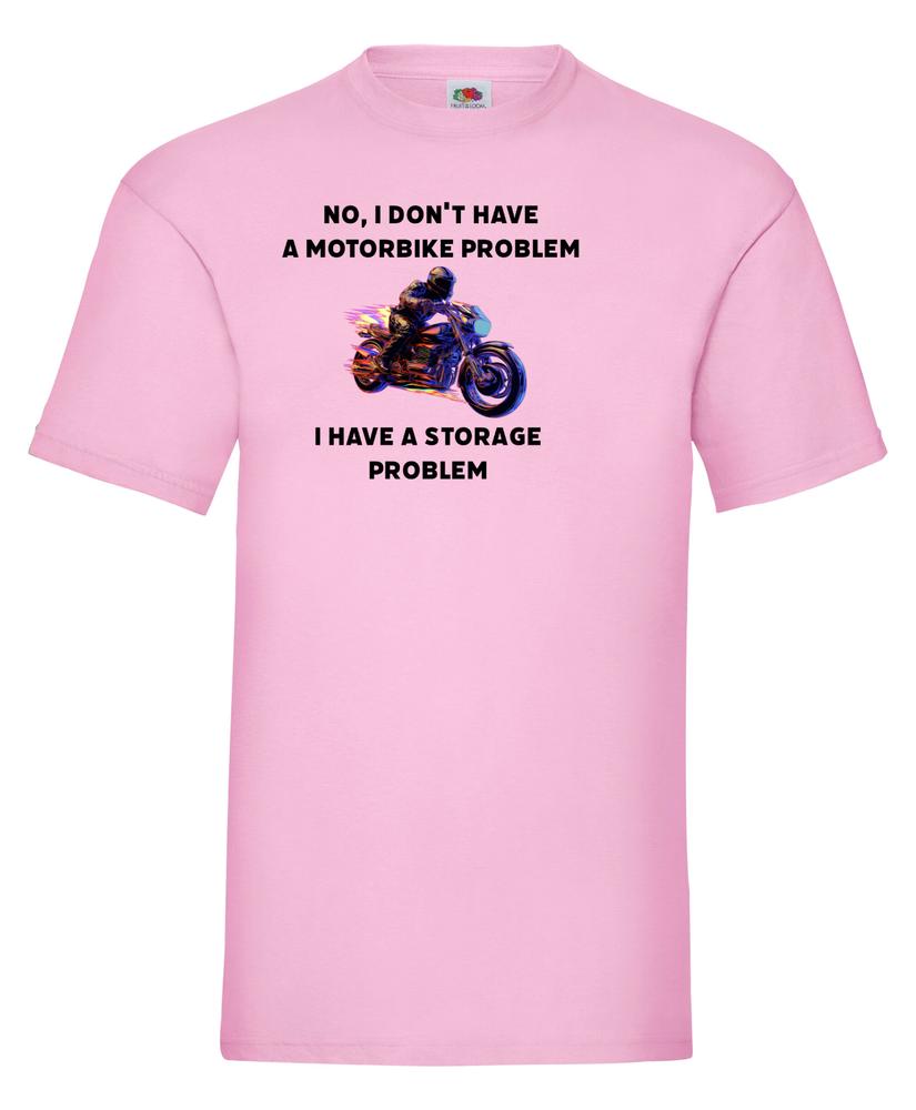 Free Personalisation Motorbike Storage Problem Funny Cotton TShirt Adult Kids