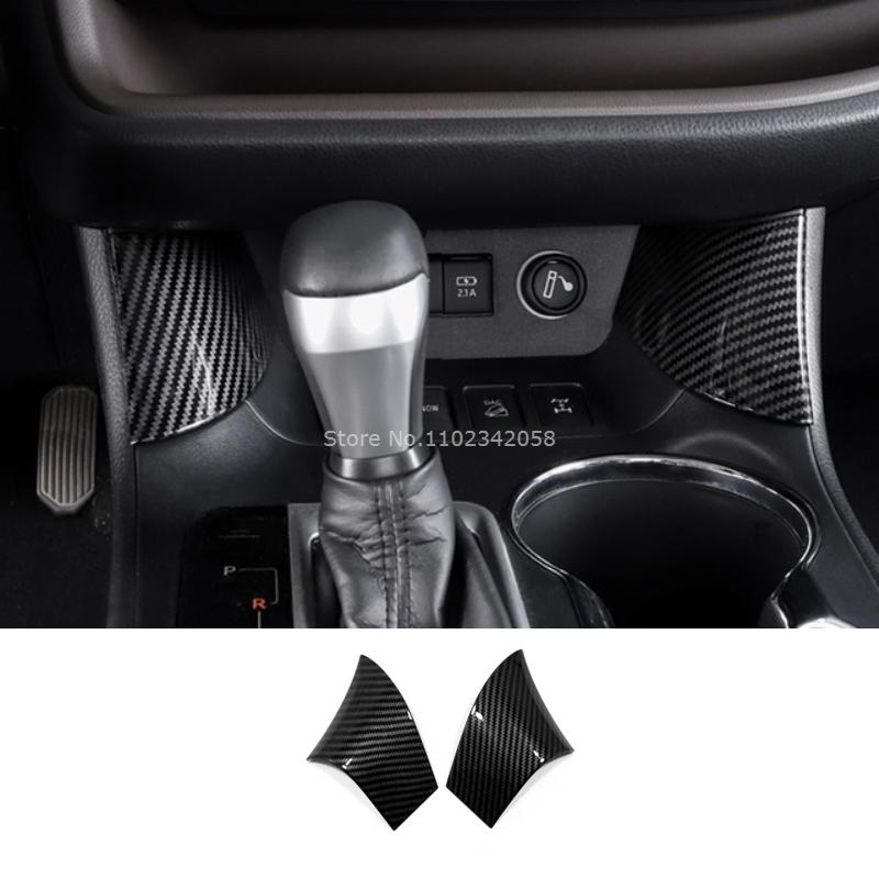 For Toyota Highlander 2015- Car Carbon Fiber Color Interior Decoration Cover window lift swtich gear shift panle Accessories