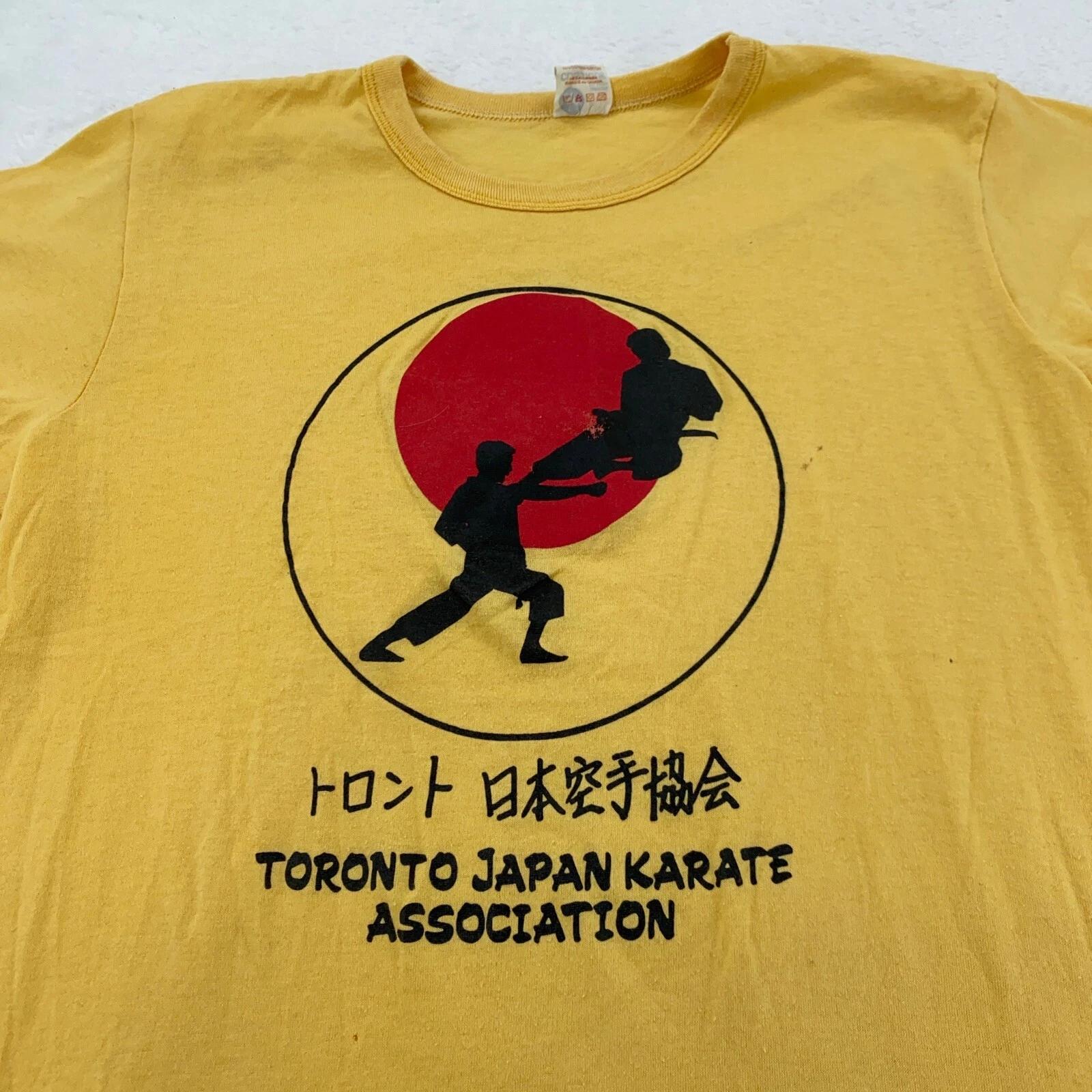 

vintage 80s TORONTO JAPAN KARATE ASSOCIATION T-Shirt M sports fight sunset S
