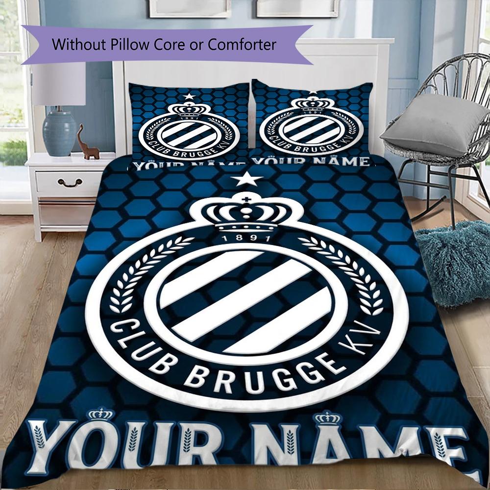 Custom Name Club Brugge Kv Pattern Bedding Uilt Set Uilt Cover Pillowcase Home Decoration Birthday Gift (1*duvet Cover+2*pillowcase Without Core)