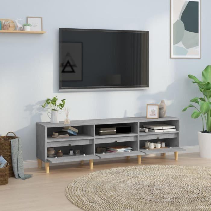 VidaXL Meuble TV gris béton 150x30x44,5 cm bois d'ingénierie 831913