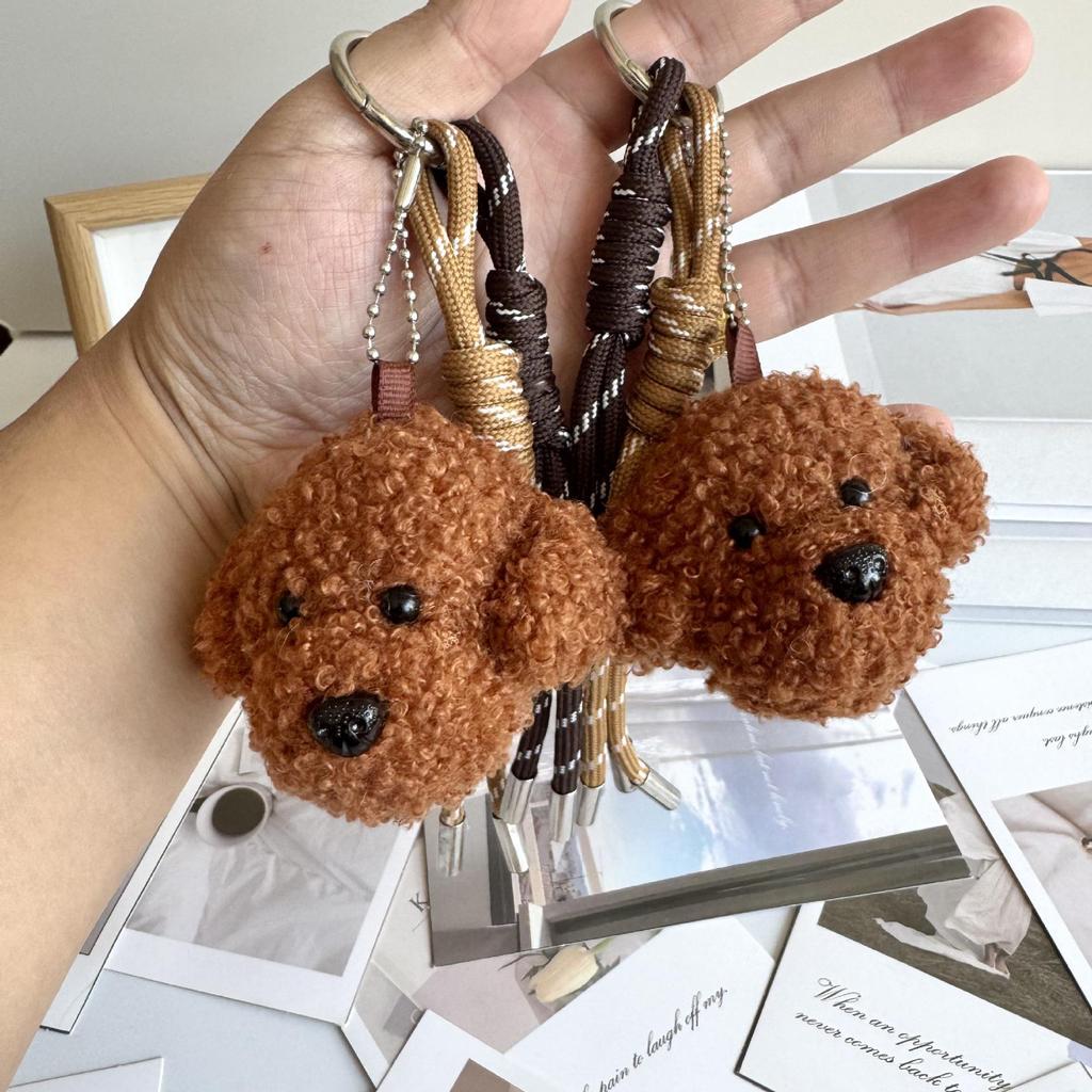 Miu Style Cute Plush Puppy Pendant - Cartoon Doll Charm for Bags & Keychains