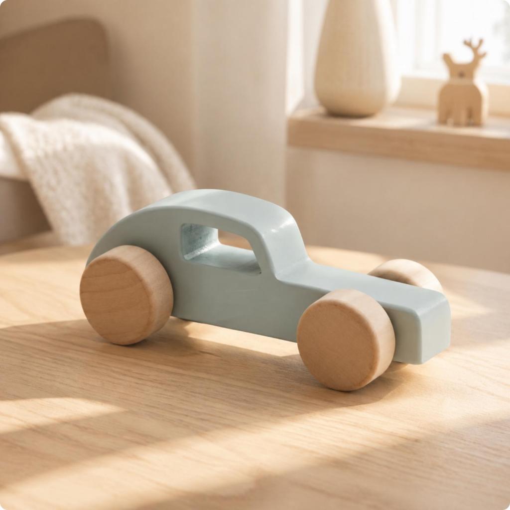 Wooden Toy Car Educational Inertia-Driven Hands-on for Children Aged