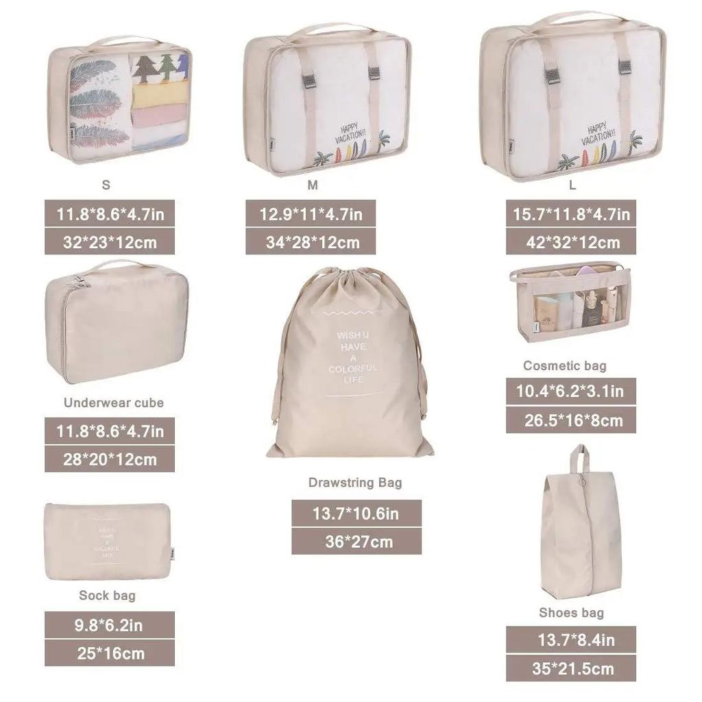 6/8Pcs Set Travel Bag Organizer Clothes Luggage Travel Organizer Blanket Shoes Organizers Bag Suitcase Pouch Packing Cubes