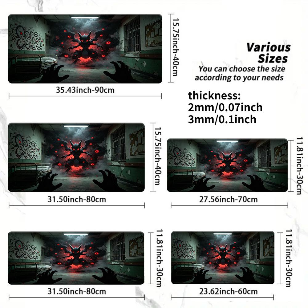 Underwater Dragon NonSlip Washable Gaming Desk Mat 30x80x0.2cm