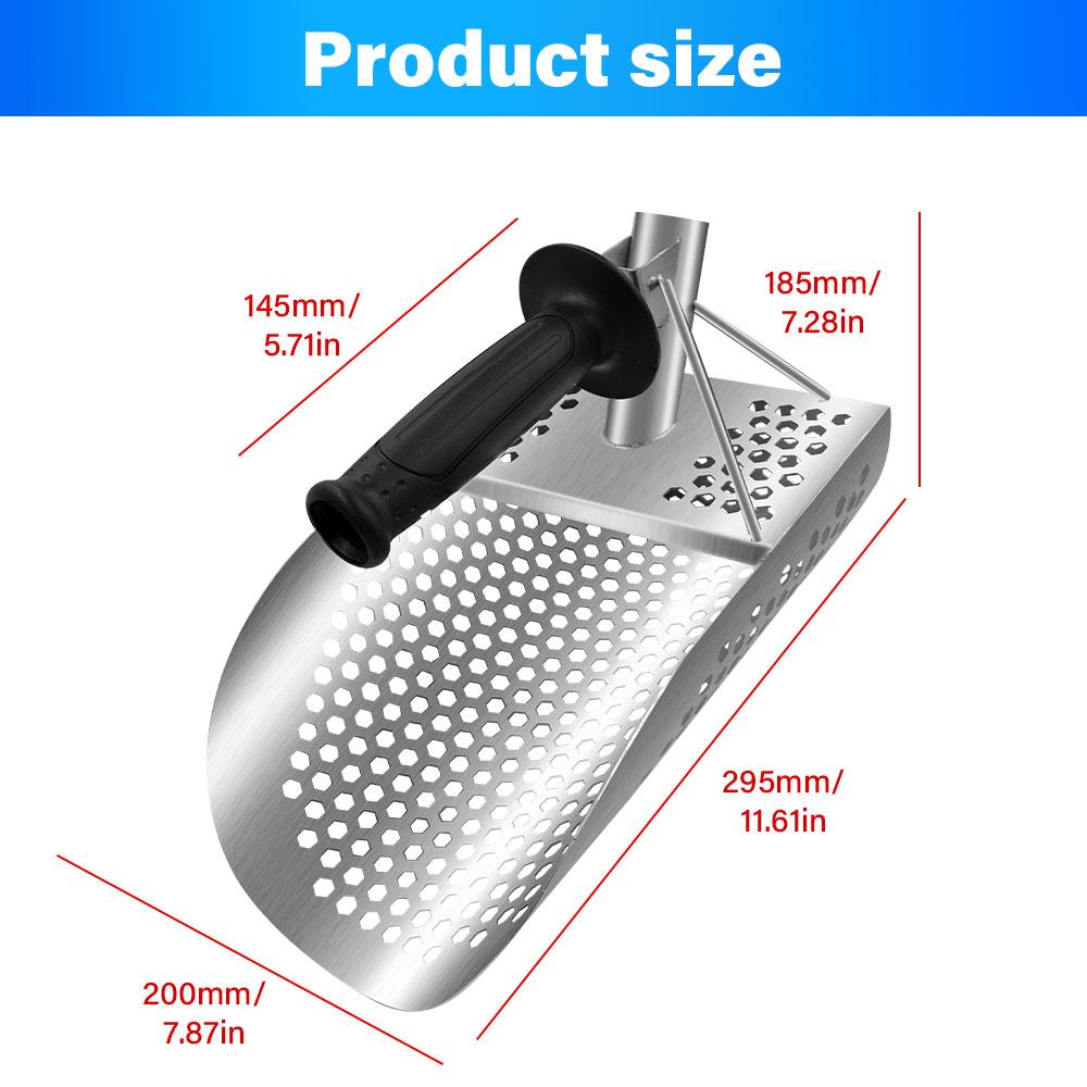 Hot Sell Metal Hunter Sand Scoop Rustproof Stainless Steel Construction with Reinforced Sieve & Optional Ergonomic Grip Handle