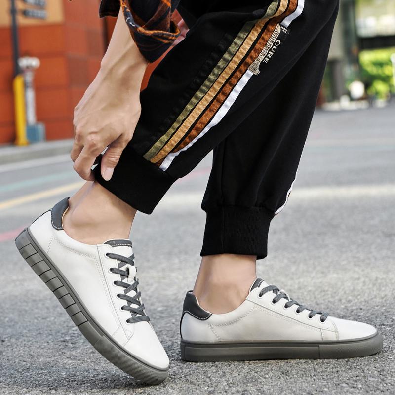 Fashion Male Footwear Genuine Leather Skate Shoes Stylish High Quality Men Sneakers Lace-Up Male Comfortable Flats Classic Running Shoes