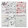 Ghost Manicure Decal 6 Sheets Halloween Glow-in-the-dark Nail Sticker, Spooky Pumpkin Skull Party Art Decor Decal, DIY Decoration Favors for