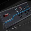 Portable Car Inverter Converts 12V/24V  to 110V/220V  with Voltages Display Compact Vehicle Inverter Simple Operate