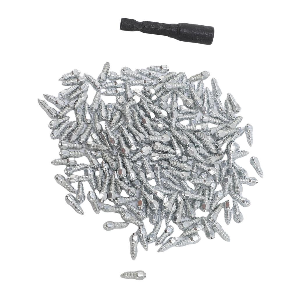 200 PEZZI 12mm Chiodi per Pneumatici Acciaio Antiscivolo Antighiaccio Neve Punte per Pneumatici con Strumento di Installazione per Moto Motocicletta Fuoristrada