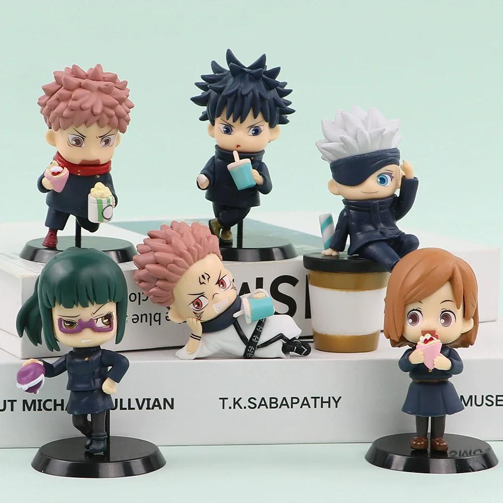 6Pcs/Pack Jujutsu Kaisen Q Posket Figure Satoru Gojo Geto Suguru Yuji 7cm Figurine Anime Collection Dolls Toy Model Ornaments