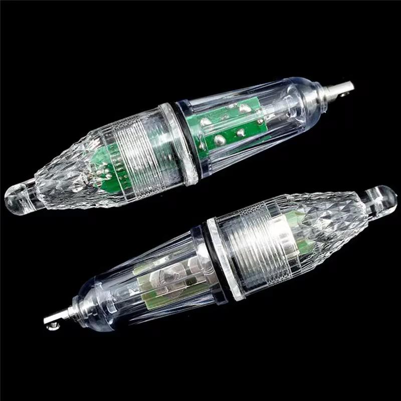 10Pcs/lot 12cm Deep Drop Underwater Fish Attracting Lure LED Fishing Red Blue Green White Flash Light Bait Multicolor