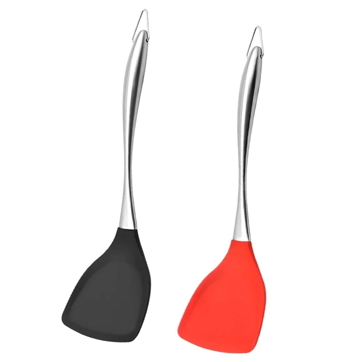 2025+ Silicone Wok Spatula Stainless Steel Cooking Turner Non-Stick Shovel Heat- Non- Wok Turner Kitchen 2pcs China Mainland