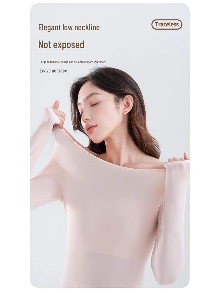 Hautfarbenes Warmes Unterwäsche-Set mit Custom-Passform – Leichte & Hochelastische Basisschicht für Damen