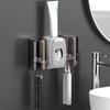 Wall Mounted Toothbrush Holder With Automatic Toothpaste Dispenser 4 Slots 2 Cups - No Drillin