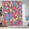 Bunter Mandala-Duschvorhang Einzigartiges Blumendesign für Badezimmerdekoration Polyesterstoff 72x84 Zoll (183cm x 213cm) mit Haken Set