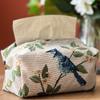 European retro style tissue box, fabric paper box, living room jacquard paper bag, household desktop paper bag