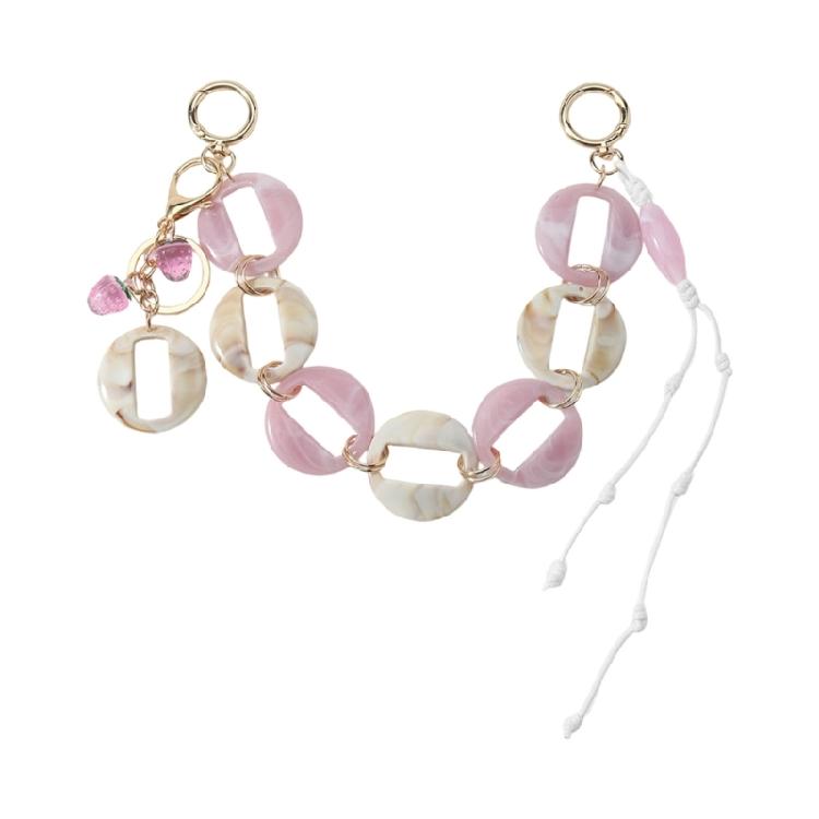 Trendy Gradient Acrylic Circle Fastener Combined With Faux Animal Print Leopard Star For DIY Bag Keychain розовый