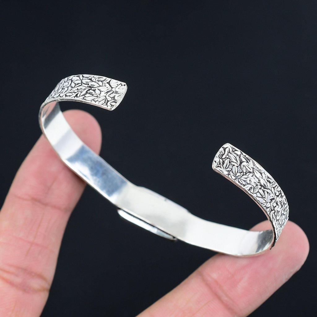 925 Sterling Silver Montana Agate Stone Handcrafted Engagement Art Deco Bangle