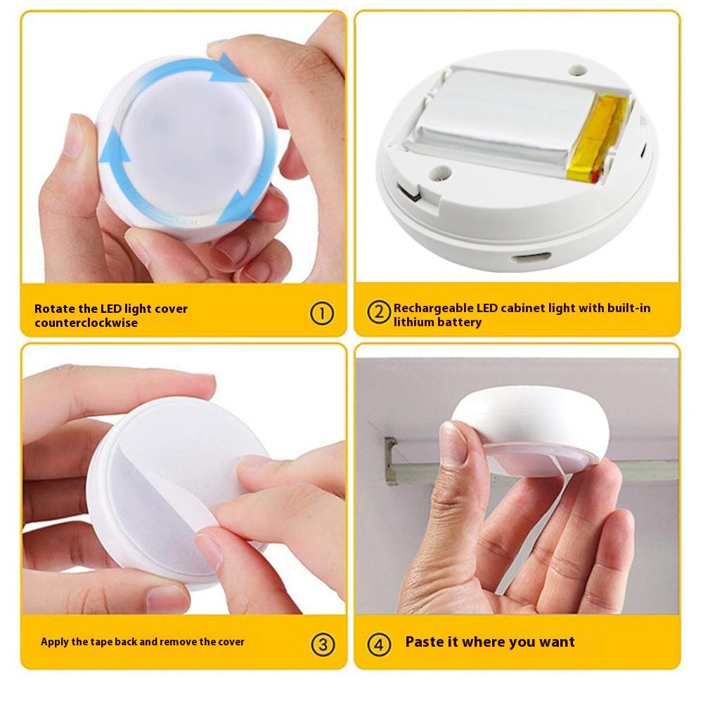 LED Human Body Induction Night Light Rechargeable Battery Model Bedroom Bedside Cabinet Light RGB Remote Control Ambient Light