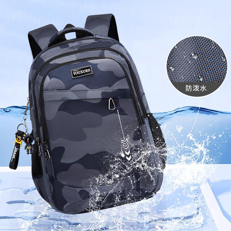 Camouflage Blue Backpack - Lightweight Water-Resistant Daypack for Teen Boys, Large Capacity School Bag for Outdoor Study