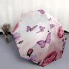 1PC Butterfly Flowers Umbrella-8-Rib Reinforced Portable Folding Travel Suitable for All Seasons Outdoor Daily -Z0472