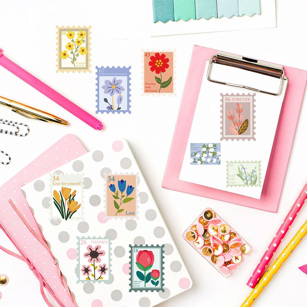 500PCS Flower Stamps Roll Sticker Harajuku Cartoon Y2k Fashion Scrapbook Graffiti Cafe DIY Scrapbooking Phone Gifts Decals