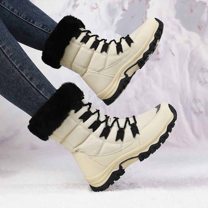Fashion Winter anti cold warm snow boots for women thick straps simple comfortable midsole anti slip wear-resistant cotton shoes