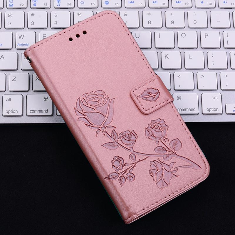 

Шкіряний чохол для телефону Book Leather Rose Flower Wallet Phone Case For iPhone 15 14 13 12 11 Pro Max X XR XS Max 7 8 Plus Shockproof Card Slot Stand Holder Flip Cover For iPhone 11 Pro рожевий колір золота
