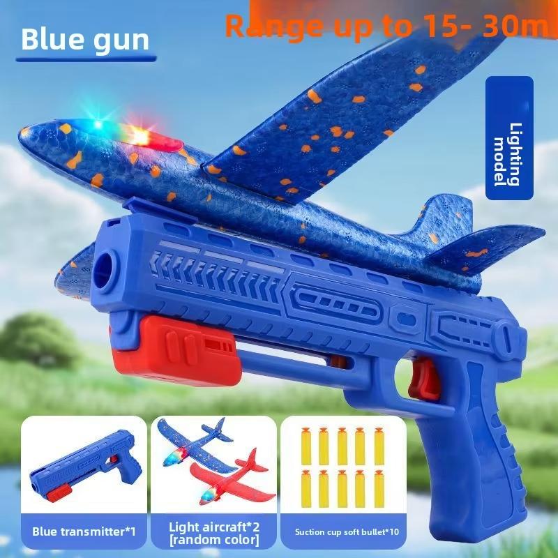 Internet celebrity explosion ejection foam plane handheld launch gunner throwing children flying outdoor sports toys