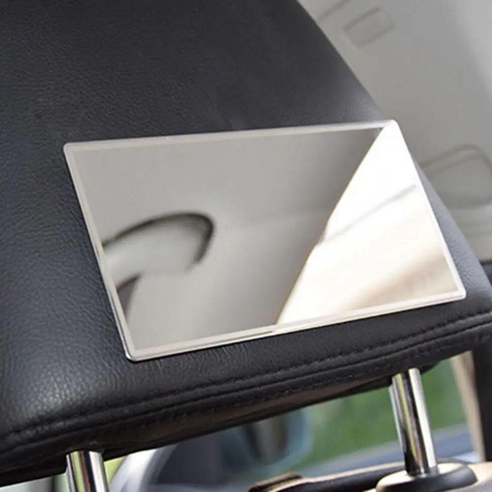 Stainless Steel Car Sun Visor Mirror Self-adhesive Car Interior Cosmetic Mirror Car-styling