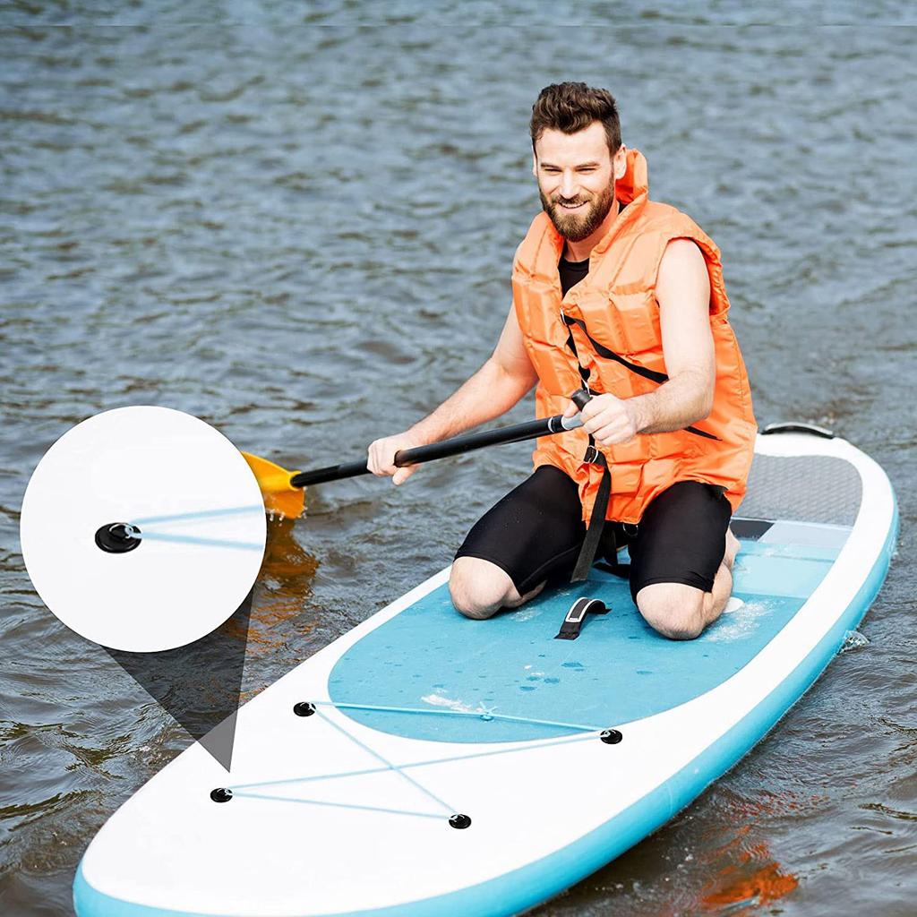 6-tlg. D-Ring Kajak Set Mit 2,5m Bungee-Seil - Orange Für SUP & Boote