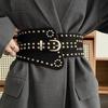 Stylish Rivet Waist Belt Adjustable PU Leather Corset For Women And Men Contemporary Waist Cincher Fashion Accessory