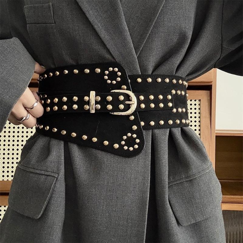 Stylish Rivet Waist Belt Adjustable PU Leather Corset For Women And Men Contemporary Waist Cincher Fashion Accessory
