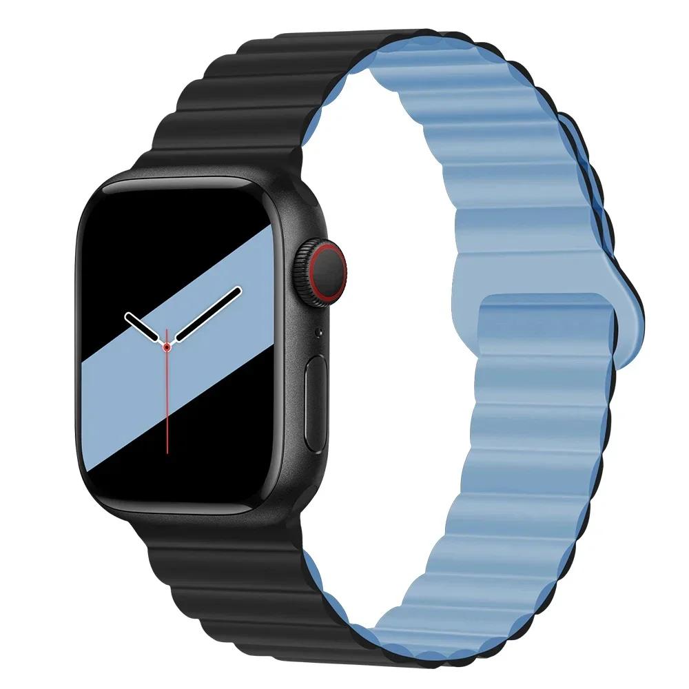 Magnetic Strap For Apple Watch Bands 45mm 38mm 49mm 40 42 41mm Silicone Sport Bracelet iWatch Series ultra 10 9 6 5 7 8 se 44mm