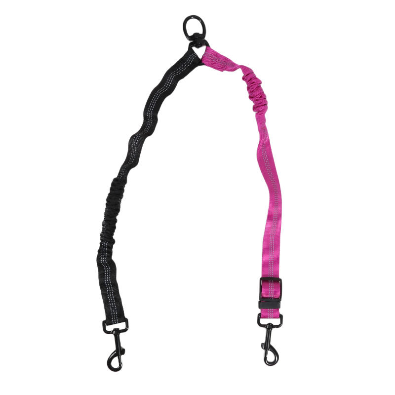 Dog Rope Large Dog Explosion Proof Pet Leash Adjustable Automatic Retractable One Drag Two Dog Leashes роза розовый